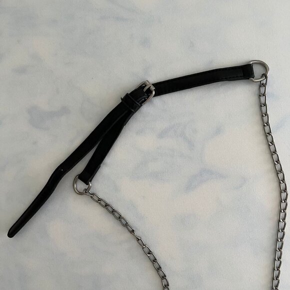 Black Gothic Heart Shaped Blade Zipper Chain Shoulder Bag Purse - Picture 6 of 7